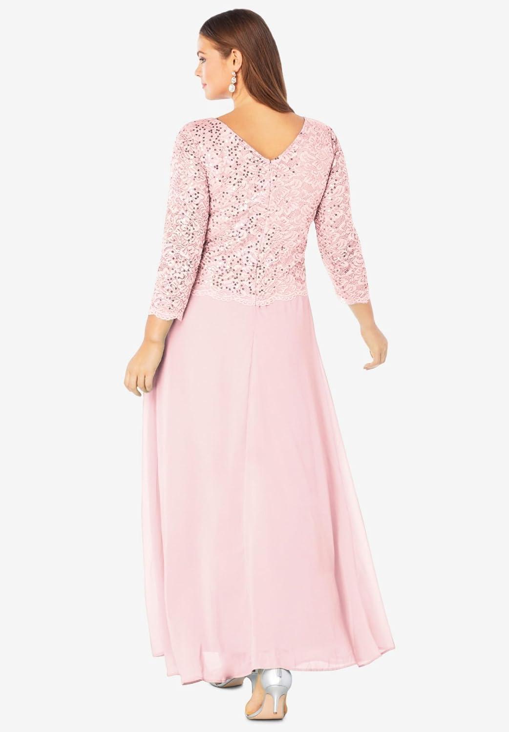 Discovering Elegance: Roaman's plus Size Lace Popover Dress review