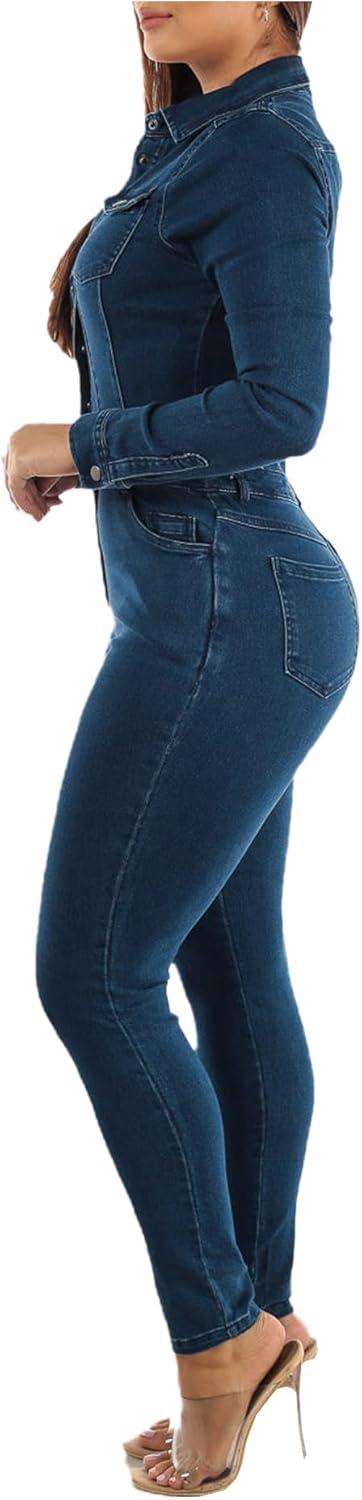 ECDAHICC​ Women's ​Denim Romper - How ​It⁢ Sits When You ‍Move