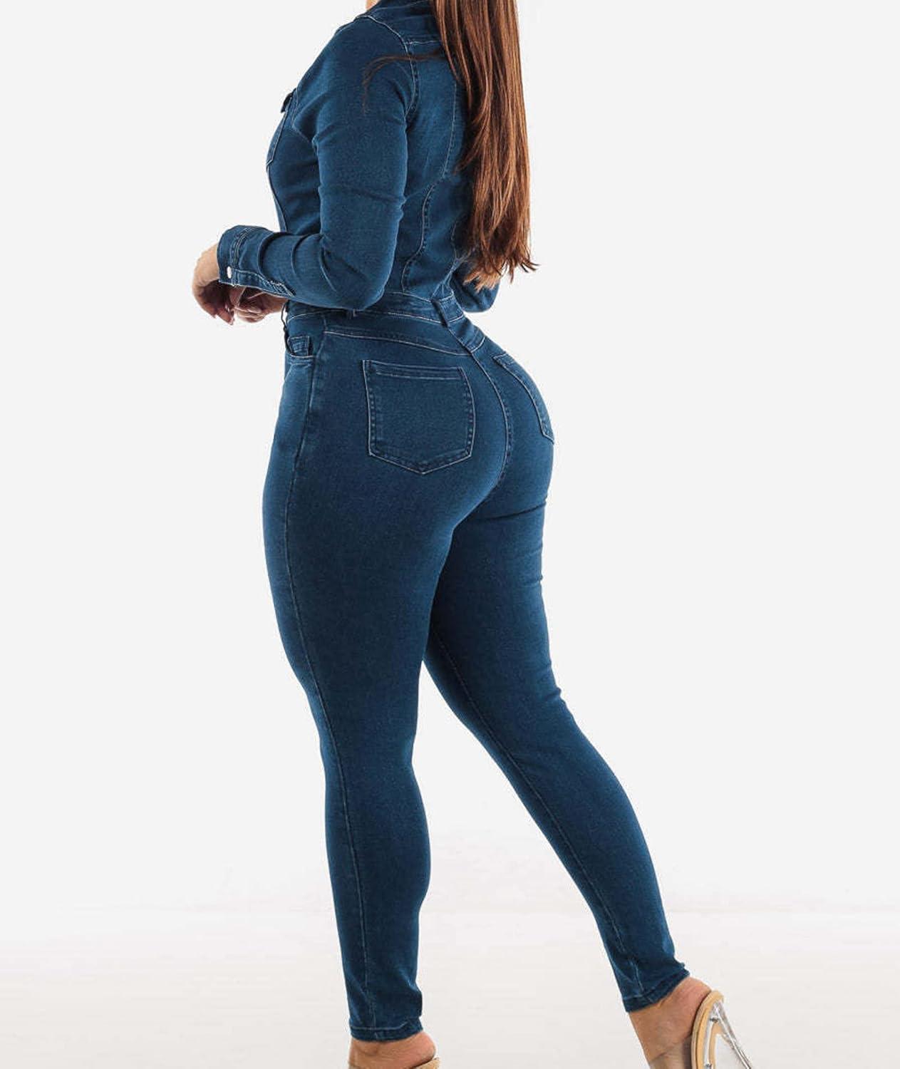 ECDAHICC women's Denim ⁤Romper - How It Sits When You Move