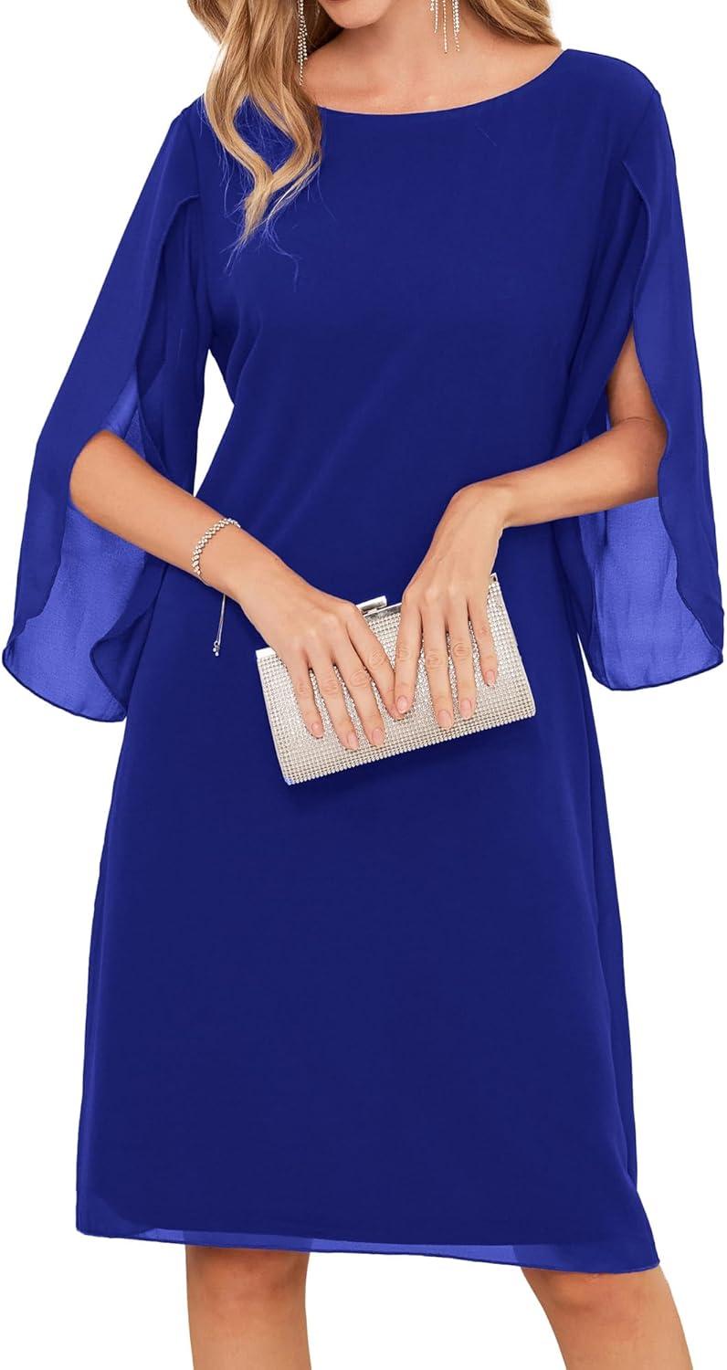 Grace Karin's Flutter Sleeve Dress: Elegance in Royal Blue We Explore