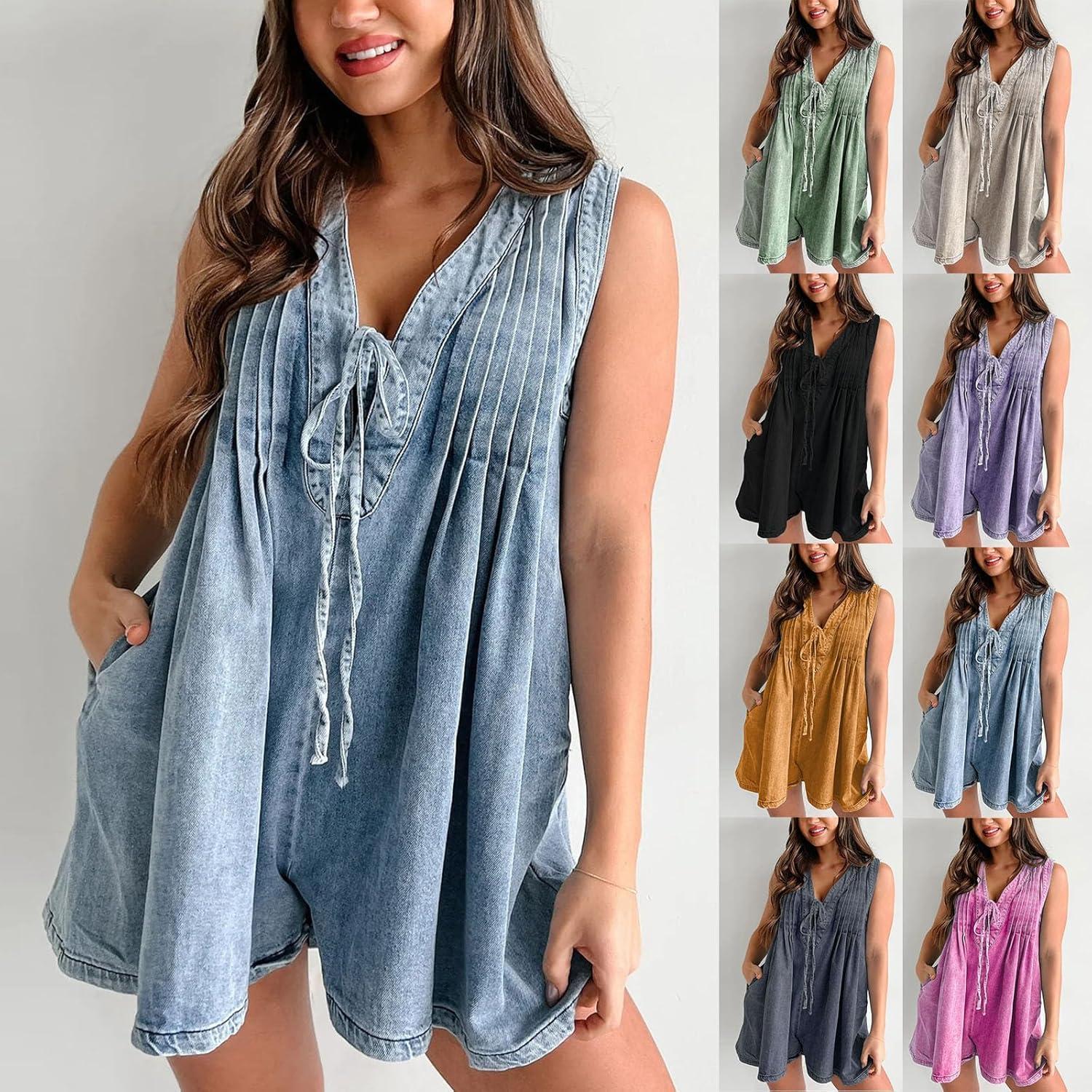 HGps8w Women's denim Romper Oversized: how it fits you