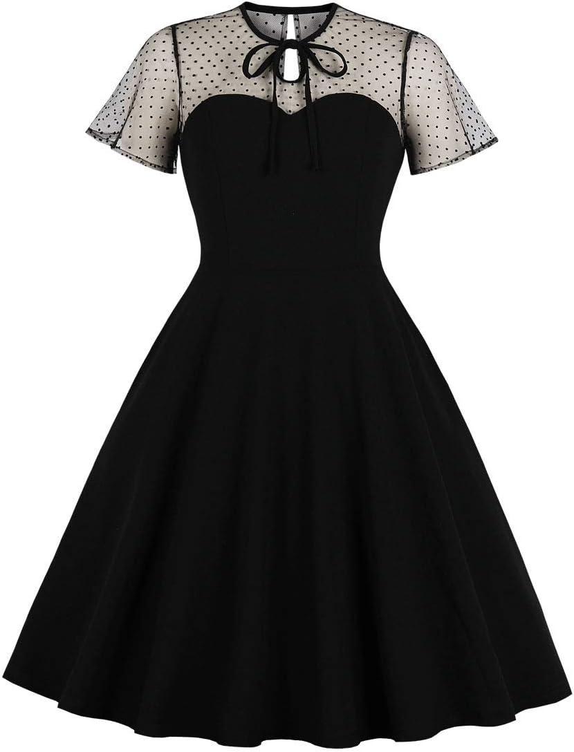 IWEMEK Women's 1950s Polka Dot Audrey ‌Dress for your day