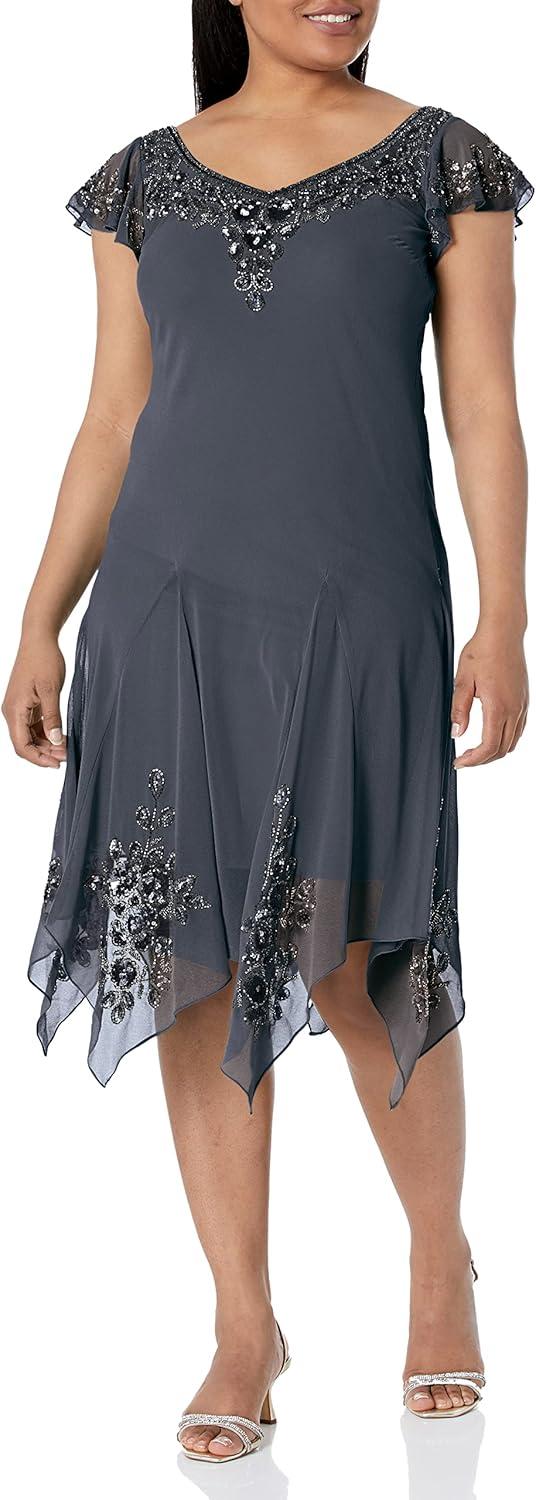 J Kara Women's Flutter Sleeve Hanky Hem Dress you might wear