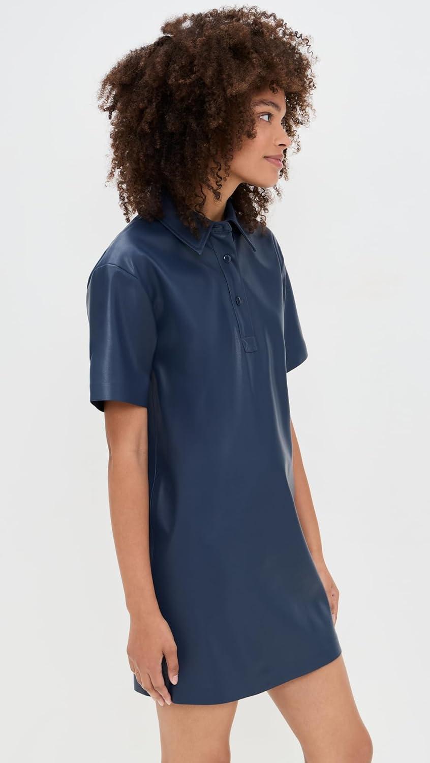 LE BOP Women's Solene Faux Leather Polo Dress - for your day