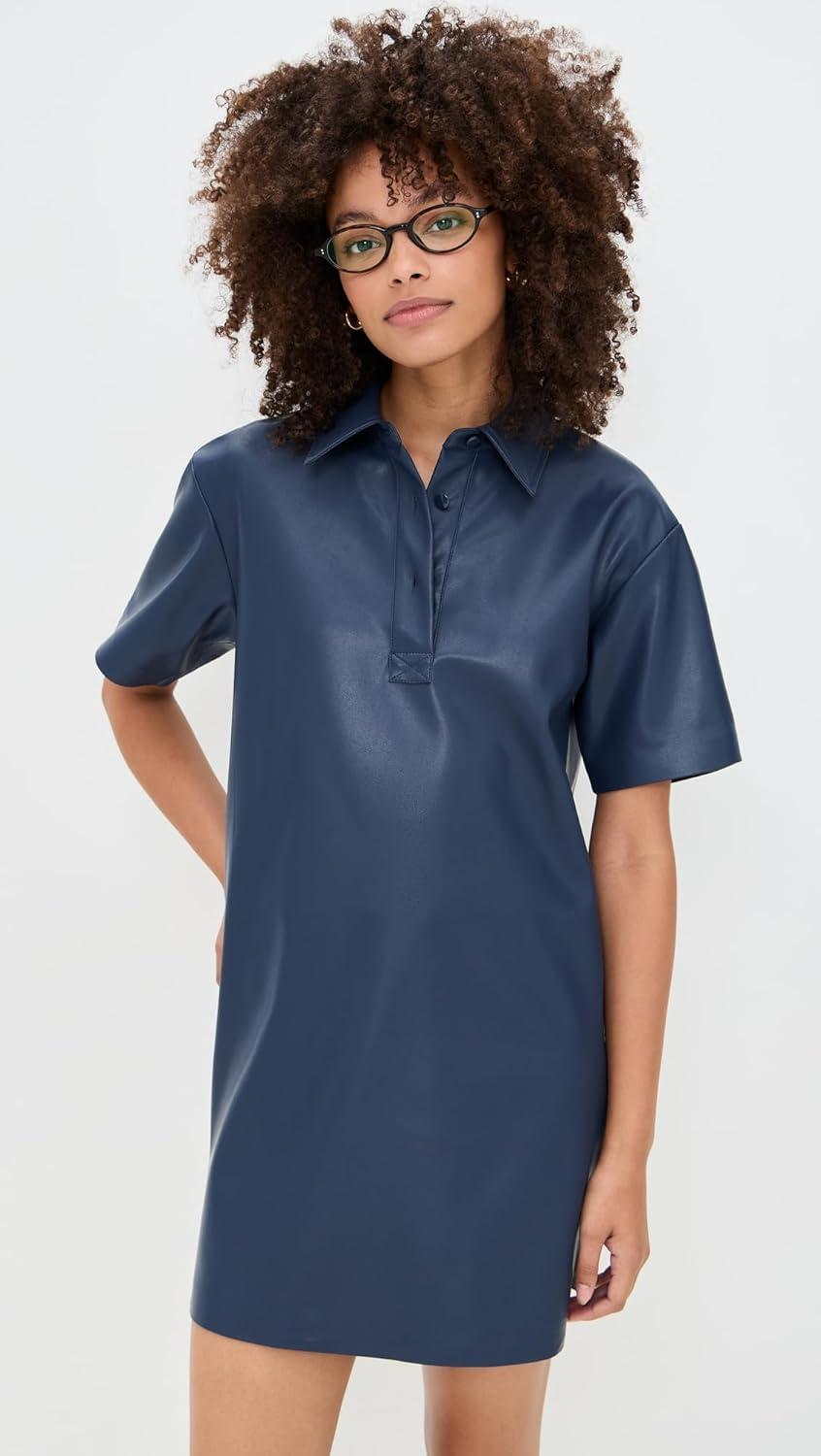 LE‌ BOP Women's Solene Faux Leather Polo Dress - for your⁢ day