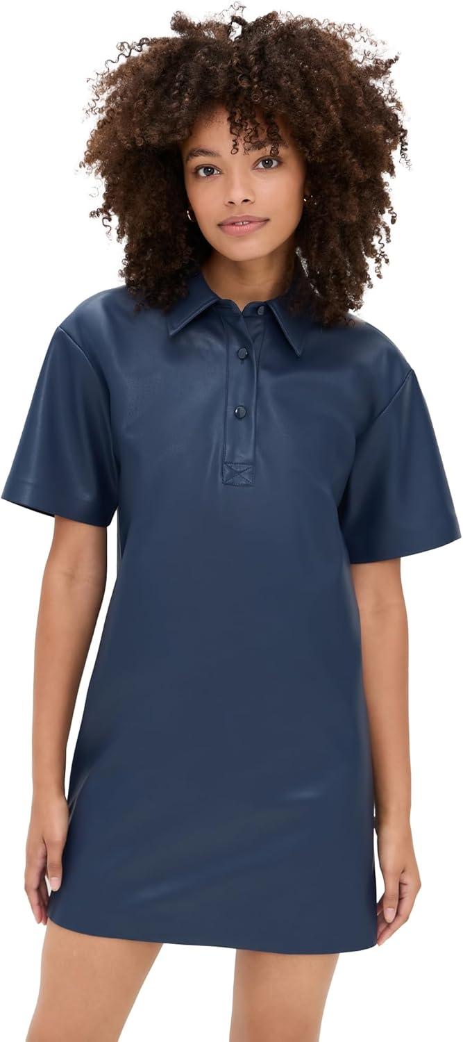 LE BOP Women's solene Faux leather Polo Dress - for your day
