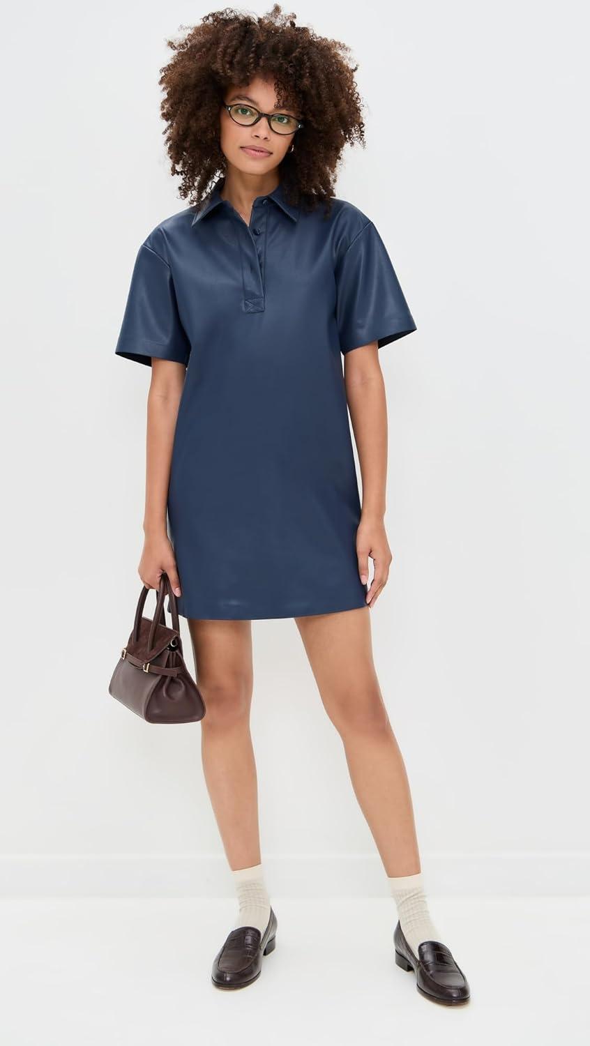 LE‌ BOP Women's Solene Faux Leather Polo Dress - for your day