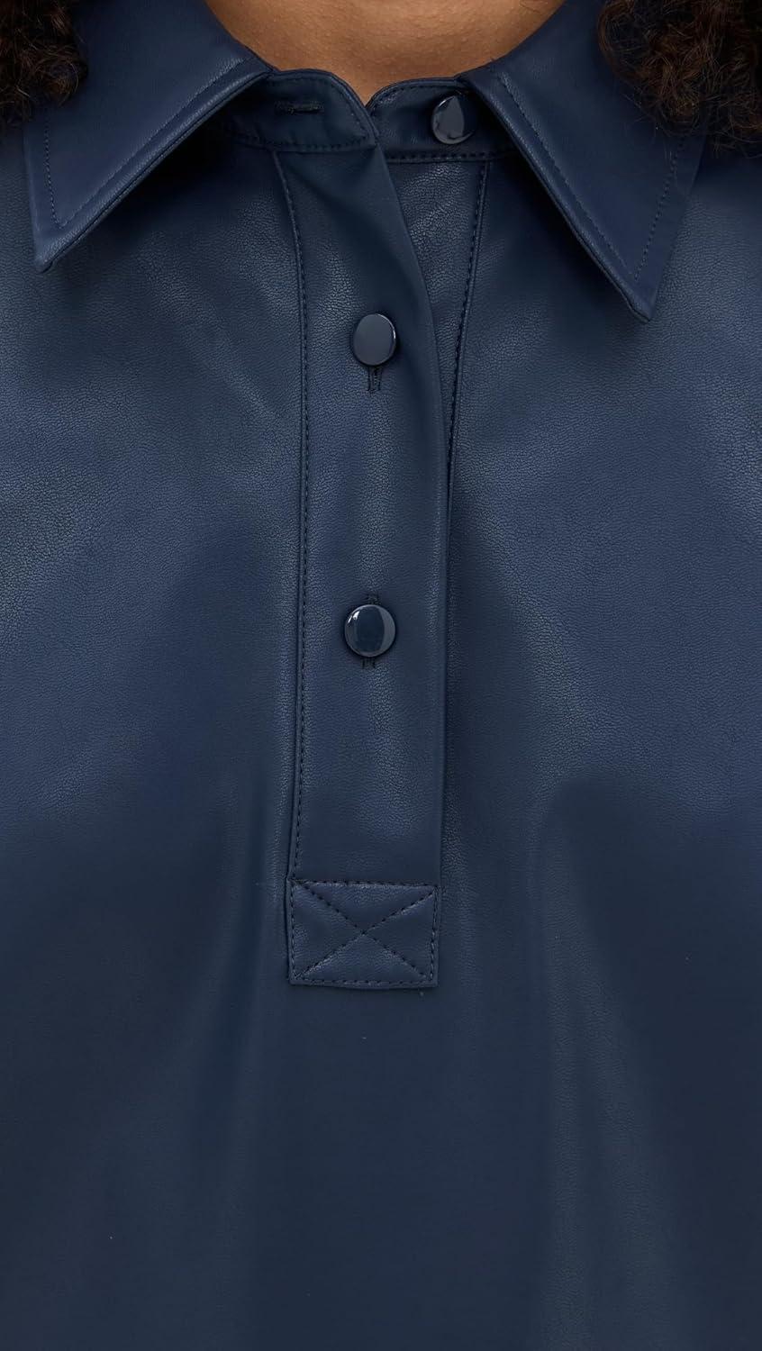 LE BOP Women's Solene Faux Leather polo Dress - for your day