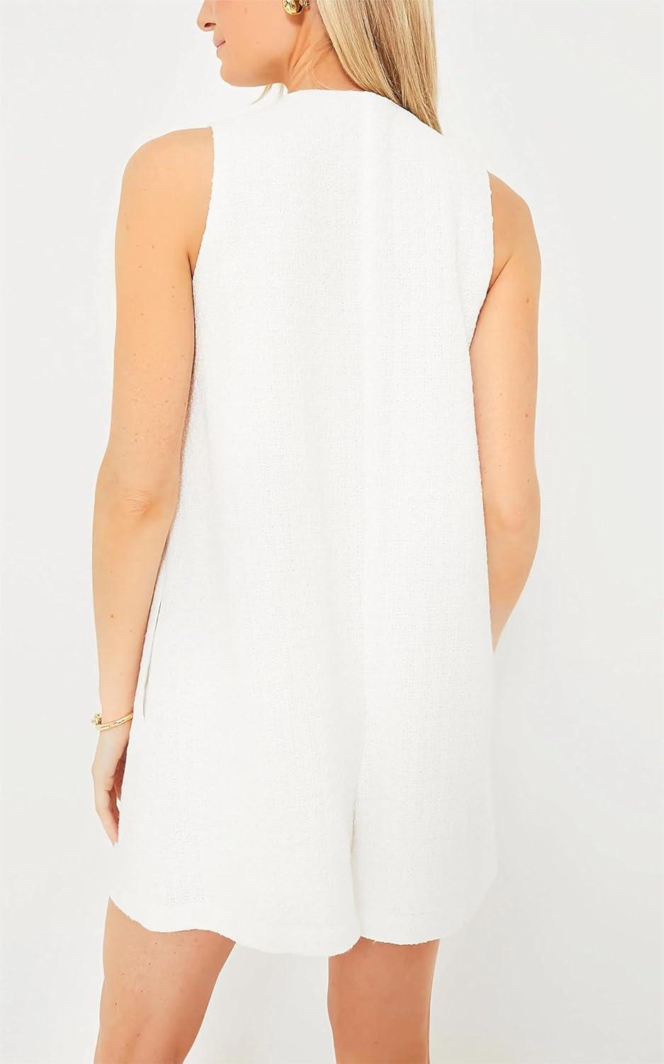 LifeShe Women's Sleeveless tweed Jackie Rompers for your day