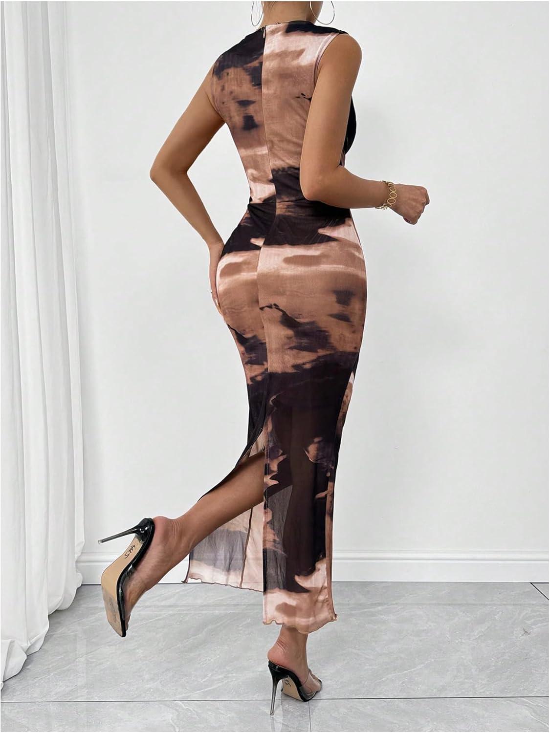 Milumia Women's printed Mock Neck Dress — how it sits on you