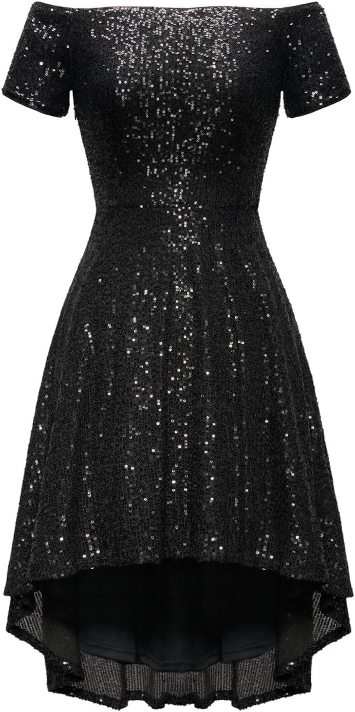 MISSCHEN Women's Sequin Off-Shoulder ‌Dress for ⁢your evening