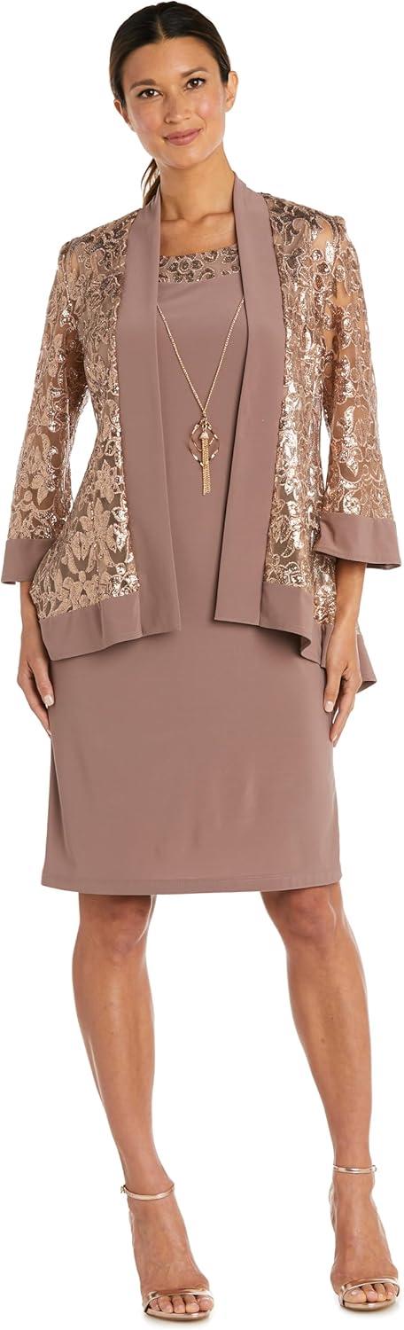 R&M Richards ‍Womens The Opulence Jacket Dress, on your frame