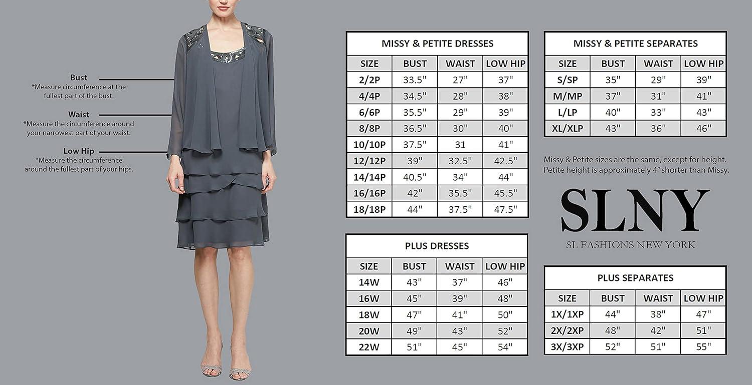 S.L. Fashions Sequin⁢ & Lace Tea-Length — how ⁢it hangs on⁤ you