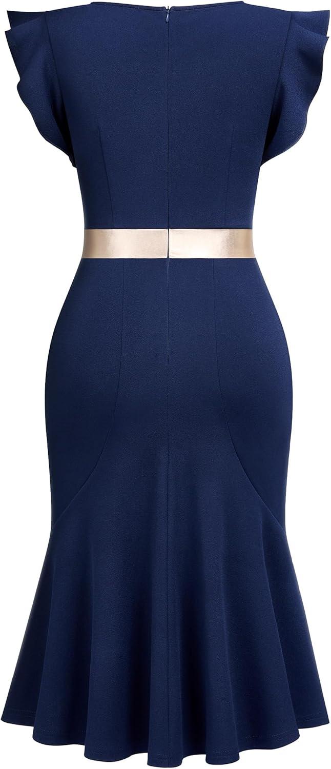 stepping Back in Style: Exploring Miusol's Retro V-Neck Dress