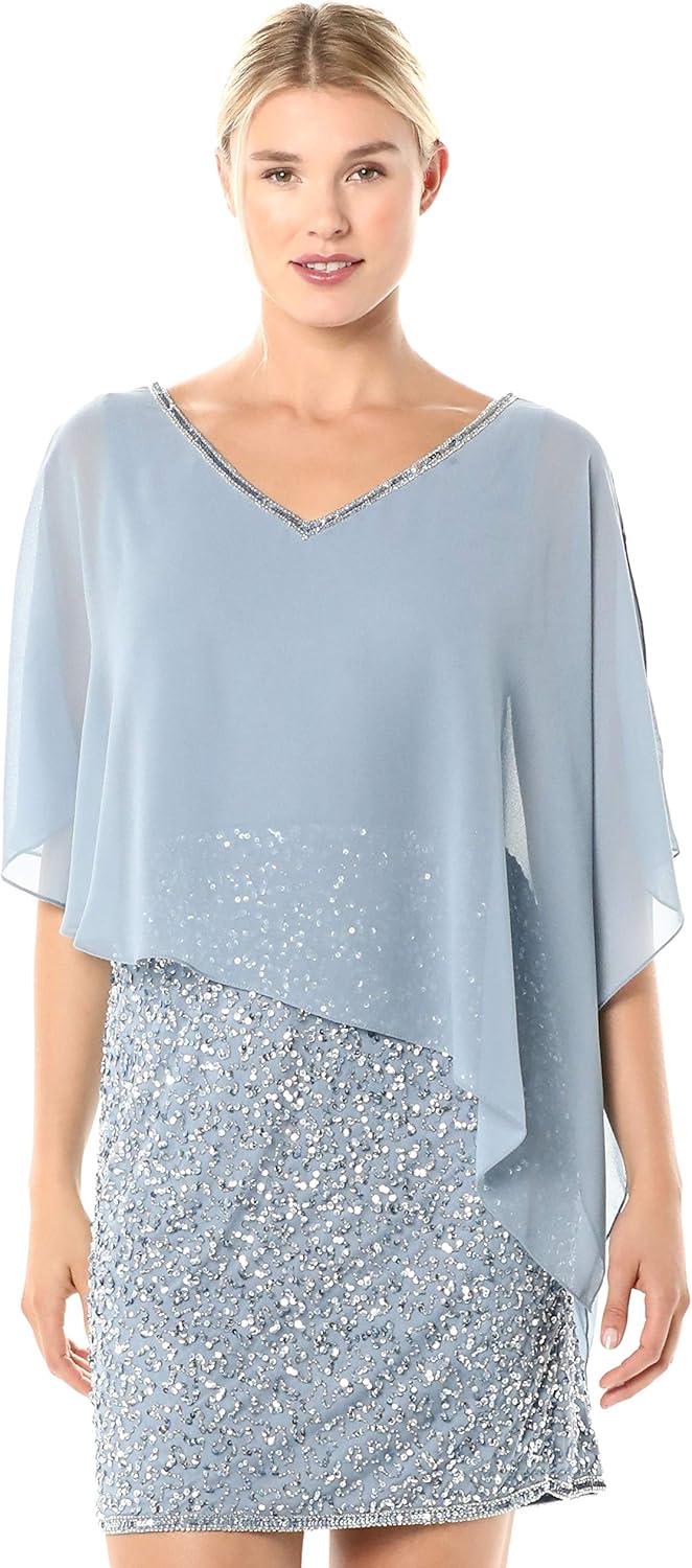 Stepping Out in J Kara's Beaded V-Neck Cocktail Dress