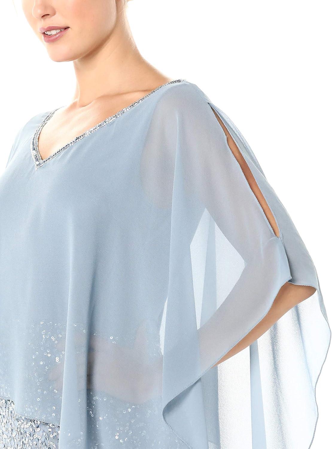 Stepping Out in J Kara's Beaded V-Neck Cocktail Dress