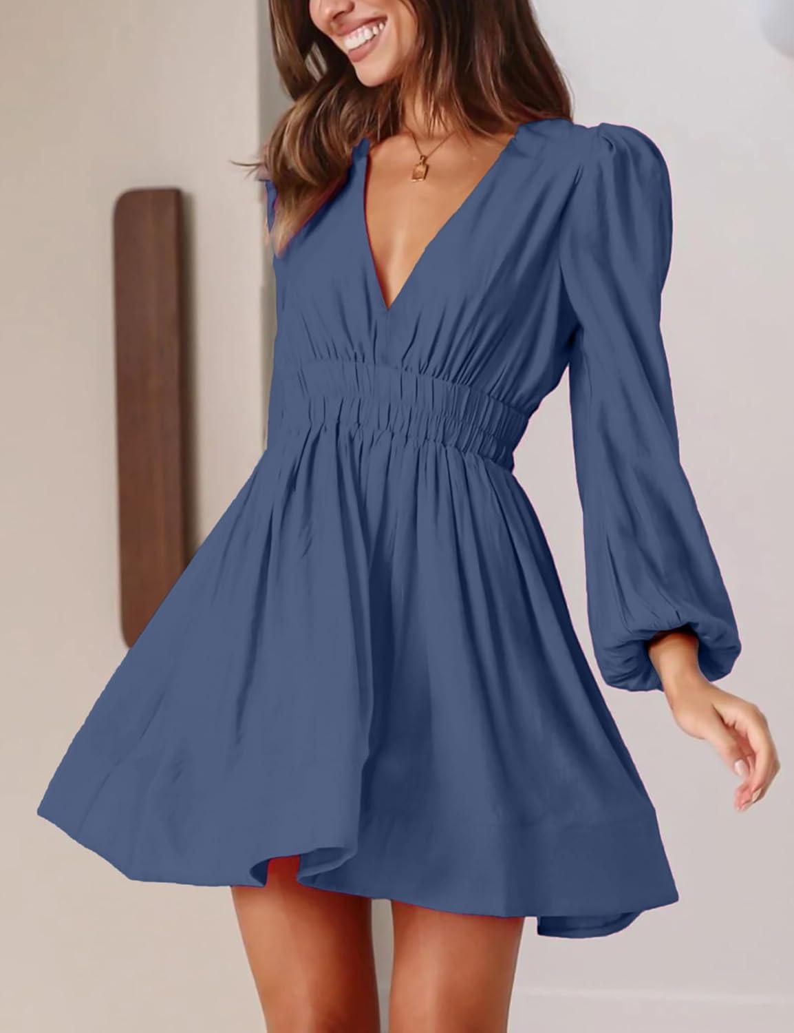 Stylish & Flowy: Exploring the FAIABLE Mini Deep V Dress​ Appeal