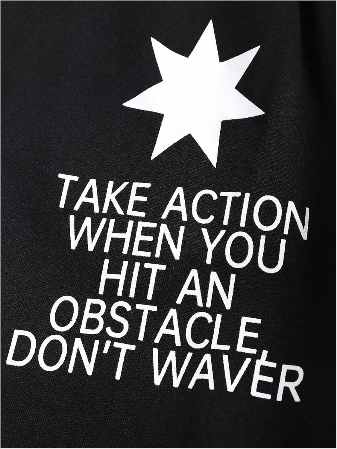 SweatyRocks Women's 2 piece Letter Graphic Set for Your Day