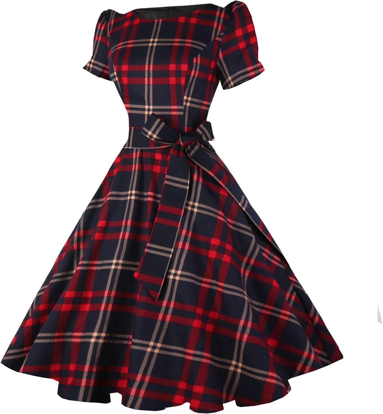 tagunop Women's Boatneck Vintage 1950s Dress - you in it