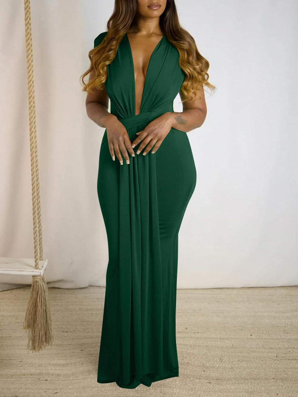 Turning Heads together: Our Look at Ekaliy's Deep V mermaid Dress