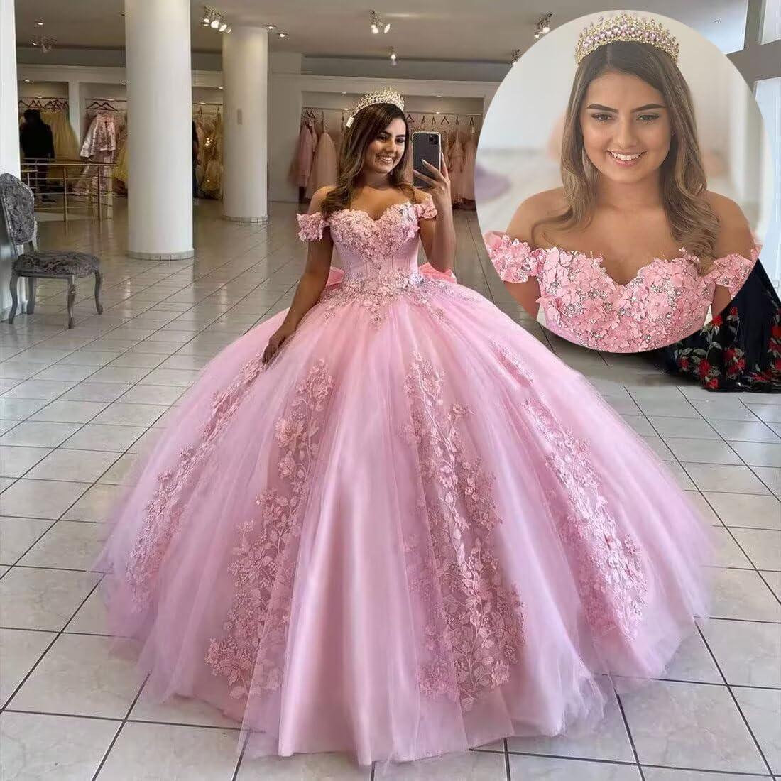 WDBFY Women's 3D Flowers Quinceanera Dresses: your photos