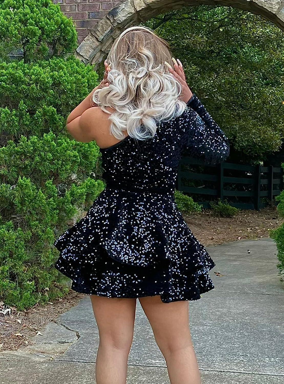 Women's one Shoulder Sequin Homecoming Dress — your fit