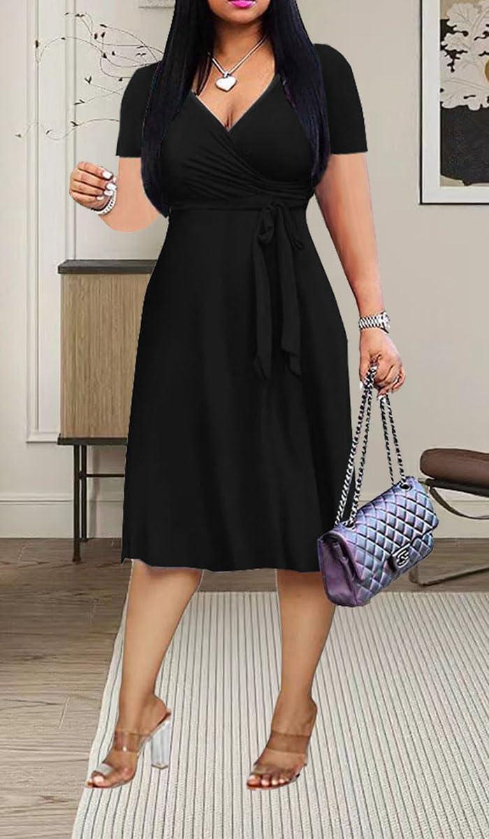 XFT Women's Deep V-Neck Wrap Dress for your weekend plans