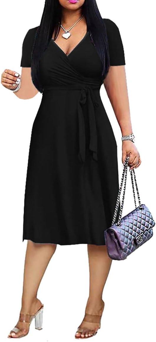 XFT Women's Deep V-Neck Wrap Dress for your weekend plans