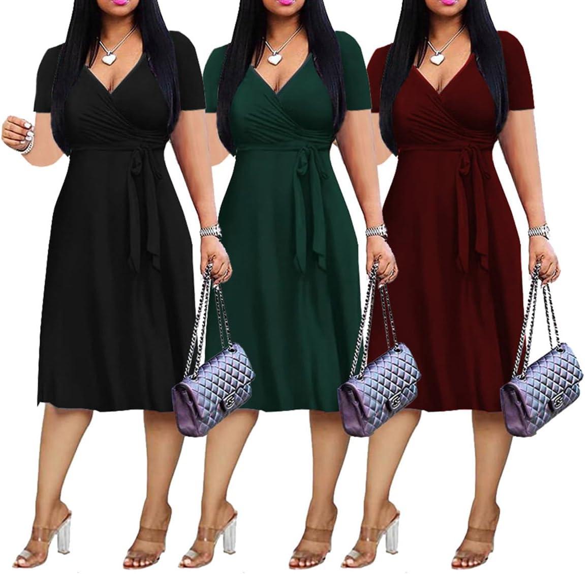 XFT Women's Deep V-Neck Wrap Dress for your weekend plans
