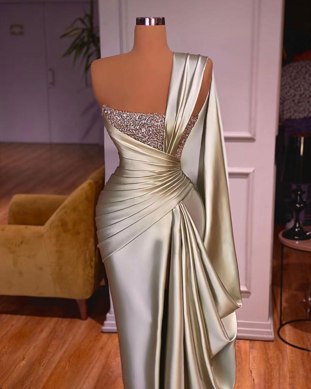 SXRJK Women's Champagne Prom Dress with Slit for your night