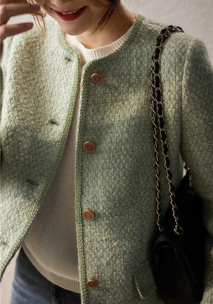 Chouyatou women's Tweed Collarless blazer for Your Office
