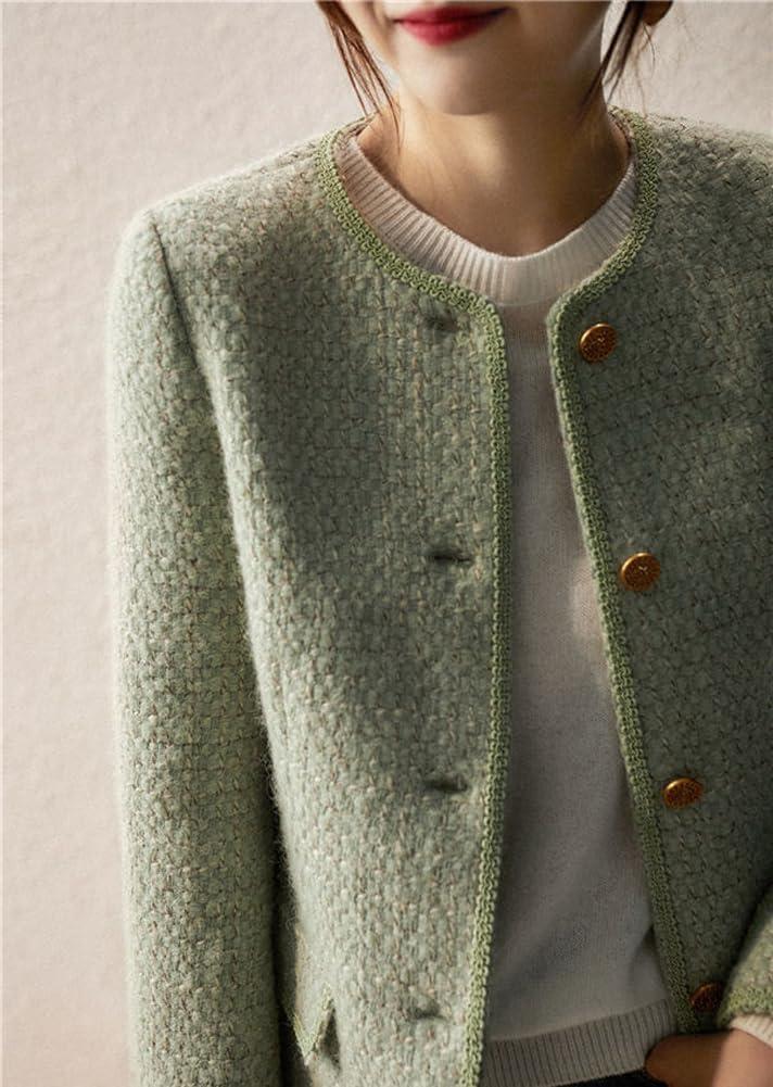 Chouyatou Women's Tweed Collarless blazer for Your Office