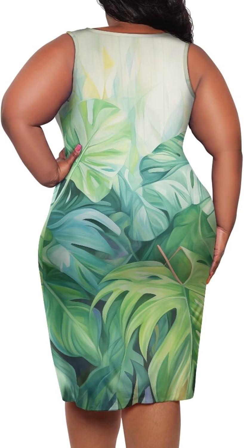 Doginthehole ⁣Women's Plus‌ Bodycon Sheath Dress For Work