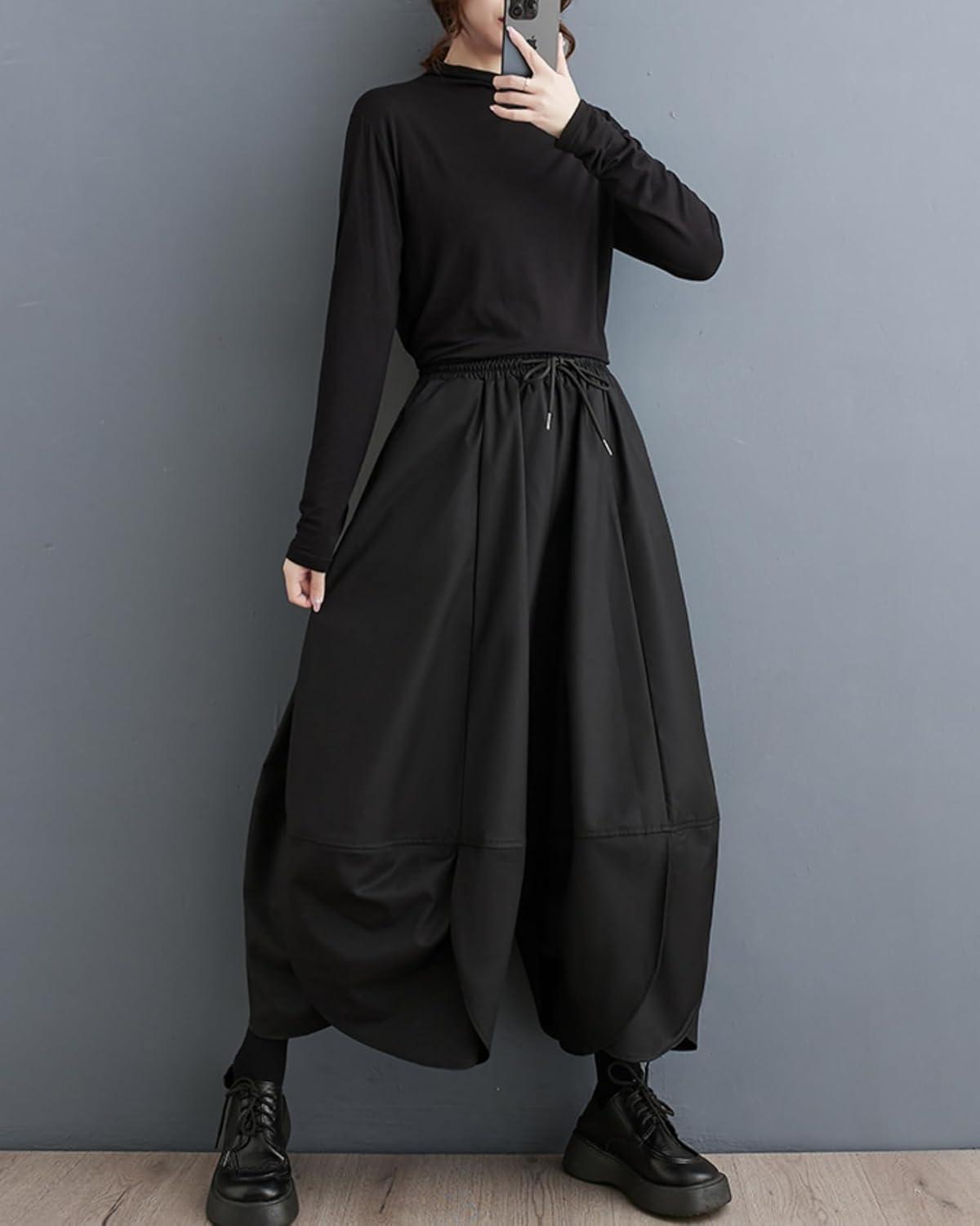 Ellazhu Women's ‍Puffy Drawstring pants GZ81 A, how you move