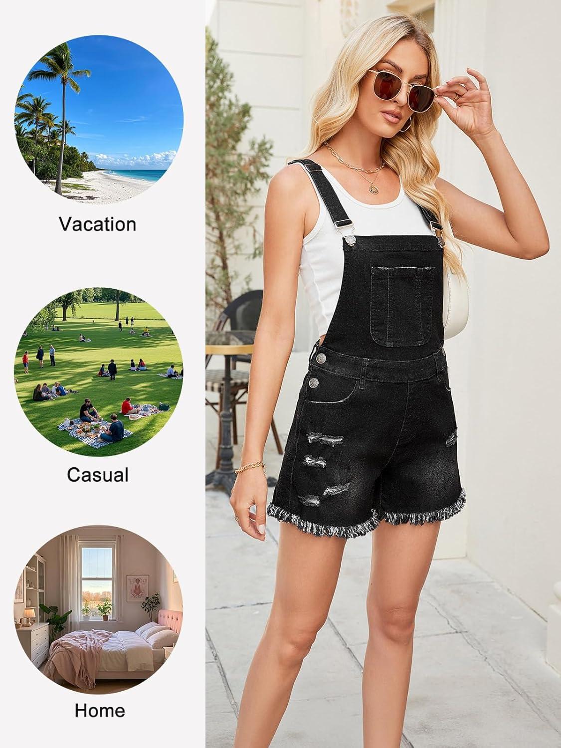 LONGBIDA Women's Overalls Short Romper for your errands