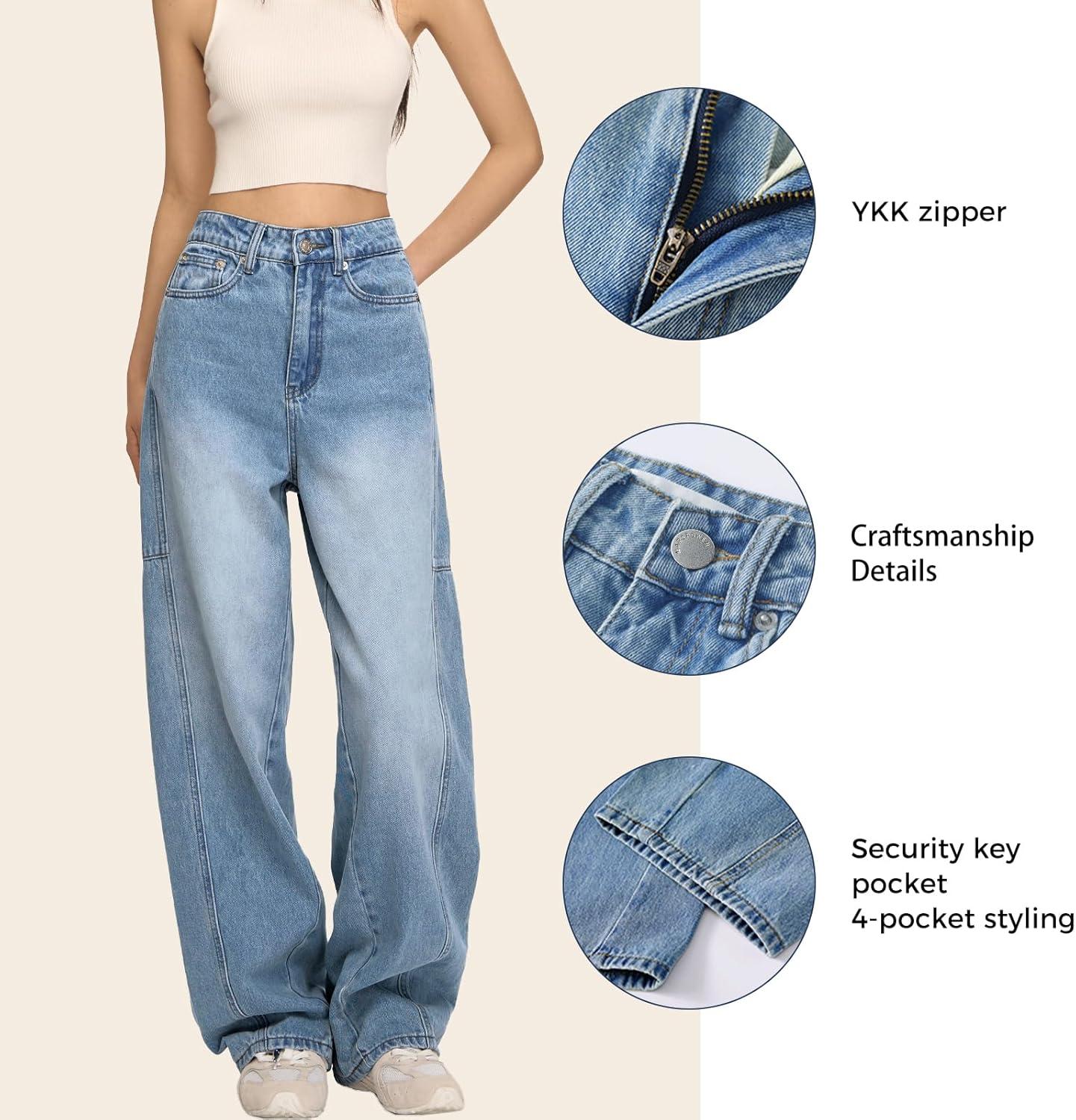 Mars power Women's Wide Leg Jeans — how they fit you