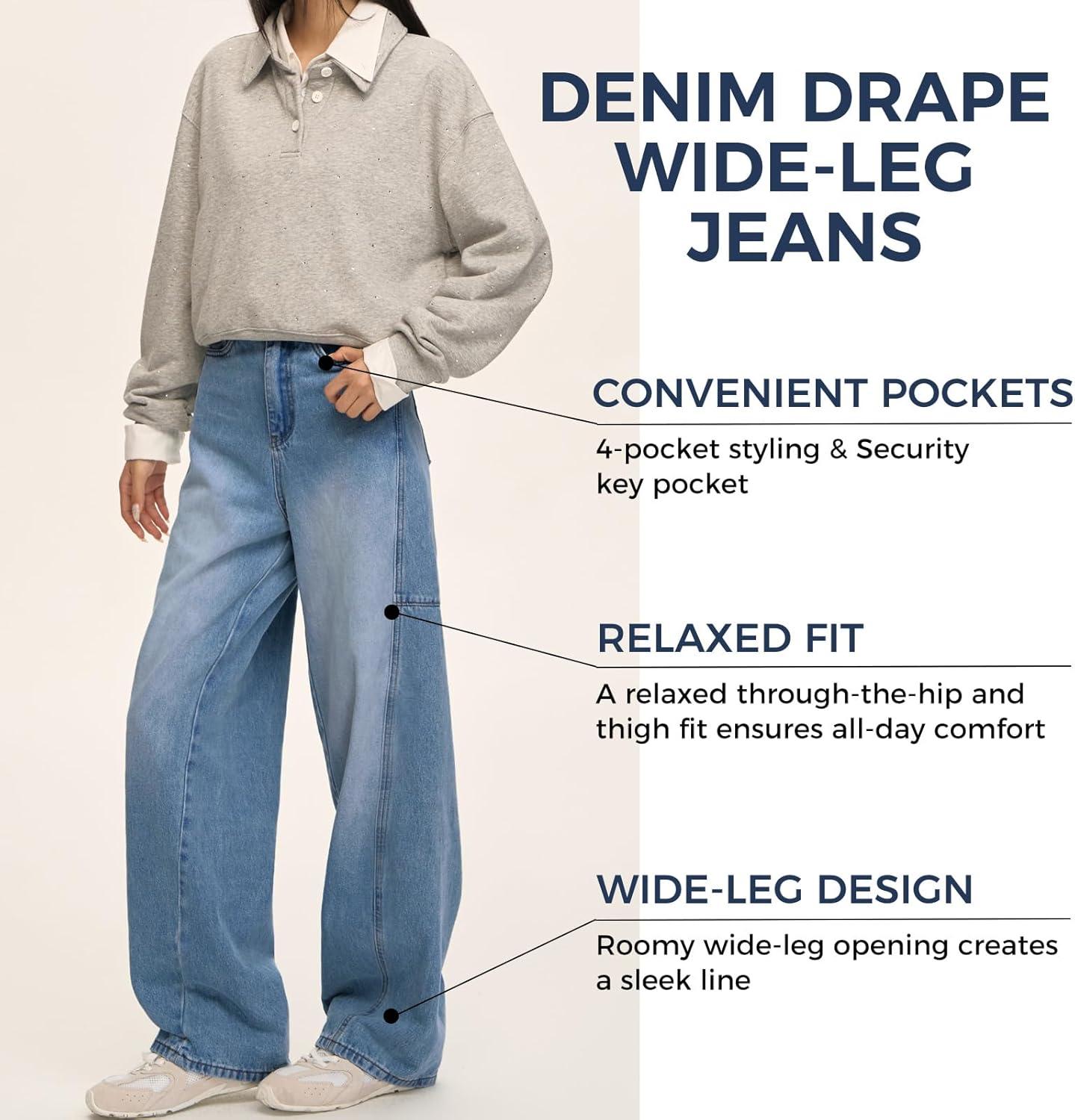 Mars power Women's Wide Leg Jeans — how they fit you