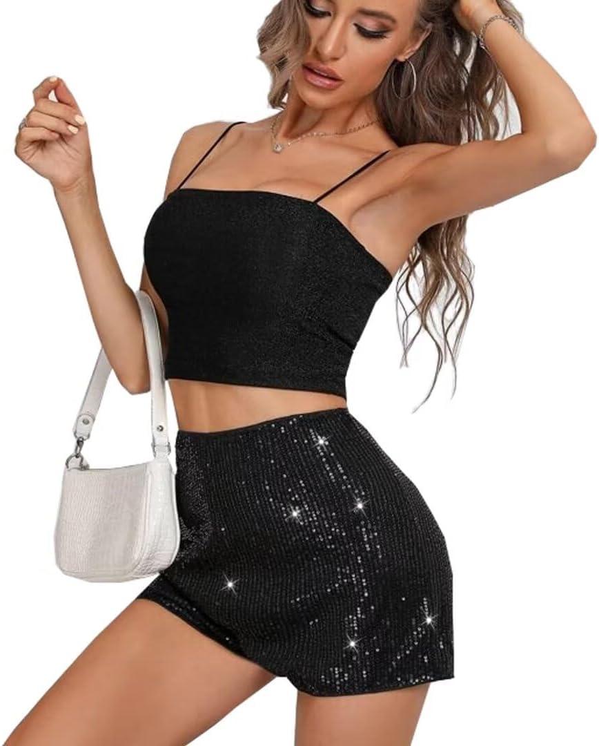 Trendy classic style Women's Sequin Shorts when you go out