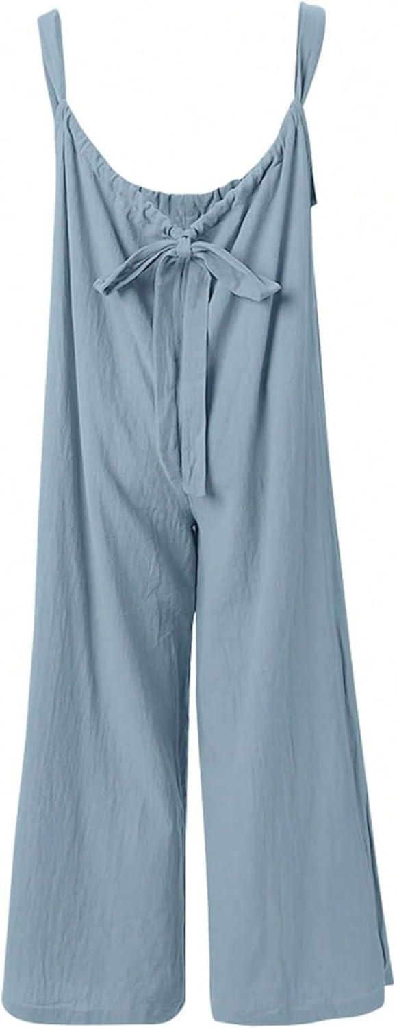 WDIRARA Women's Plus Tie-Front Cami Jumpsuit — on you