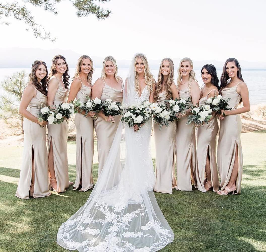 Women's Boho Satin Bridesmaid Dress M008 — drapes on you