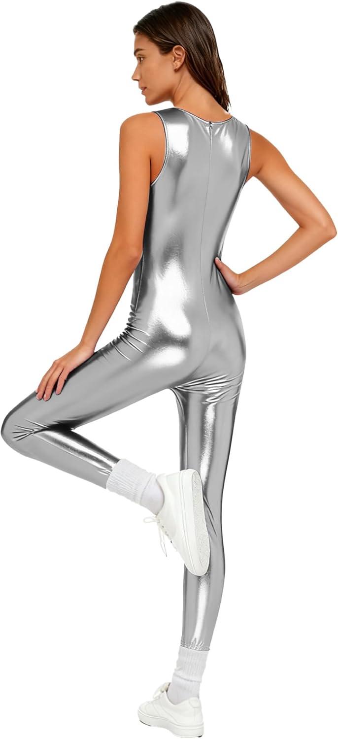 Women's Metallic⁤ Tank Leotard Jumpsuit, how you wear it