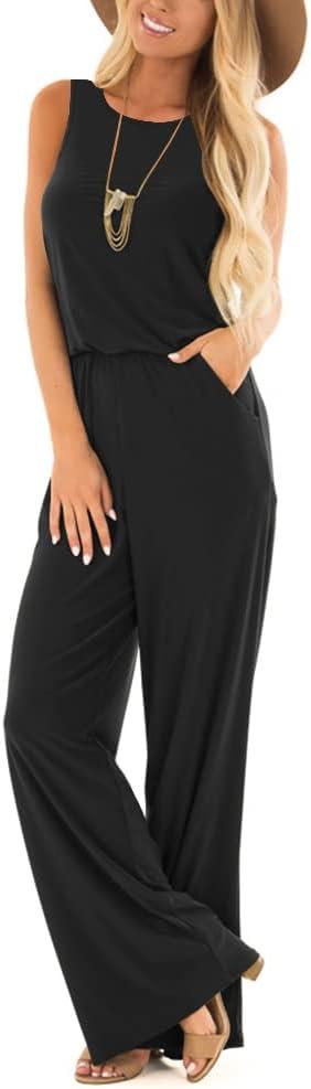 Lacozy Women's Summer Sleeveless jumpsuits With Wide Legs for Daywear