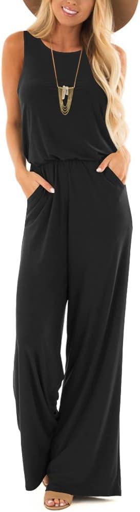 Lacozy Women's Summer Sleeveless Jumpsuits With Wide Legs for Daywear