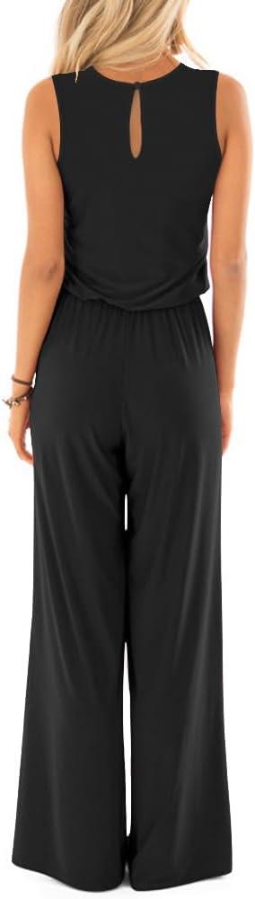 Lacozy Women's Summer Sleeveless Jumpsuits With Wide Legs for Daywear