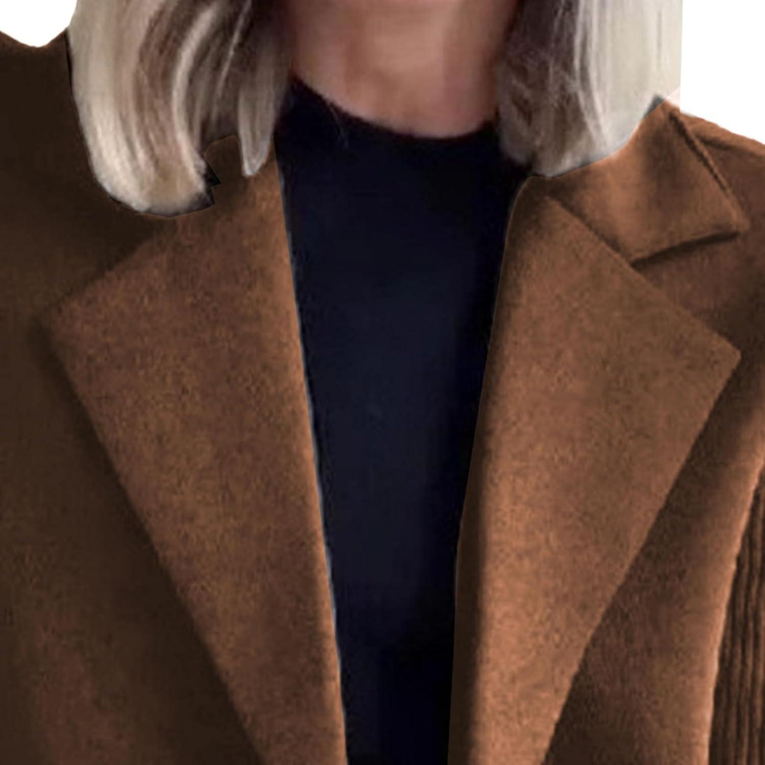 Baimiu Sweater Blazer Women's Lapel Button Knitted for Office Layers