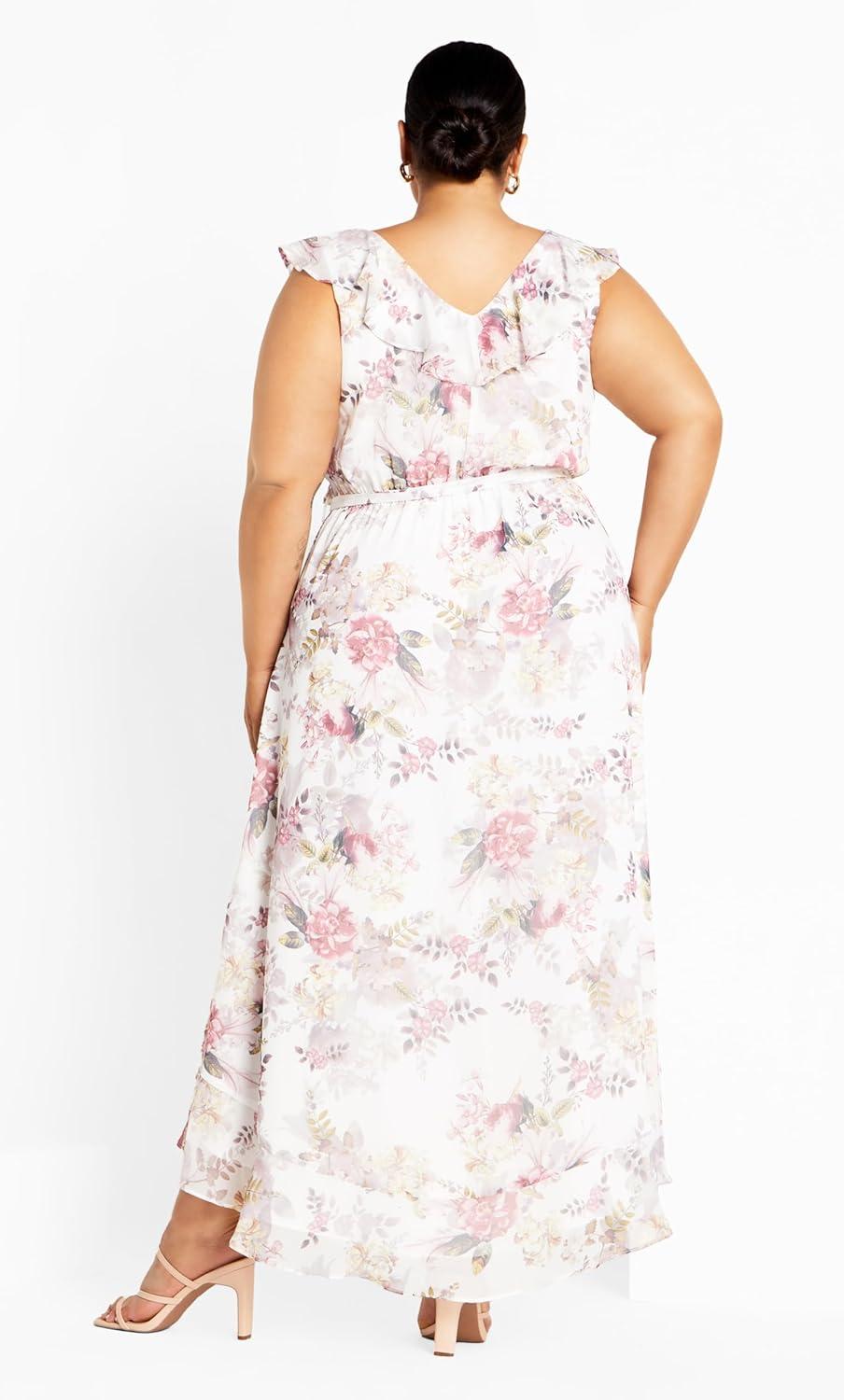 City Chic Women's Plus Size Maxi ⁢Cocktail Dress - Ella Jane⁤ In‌ white