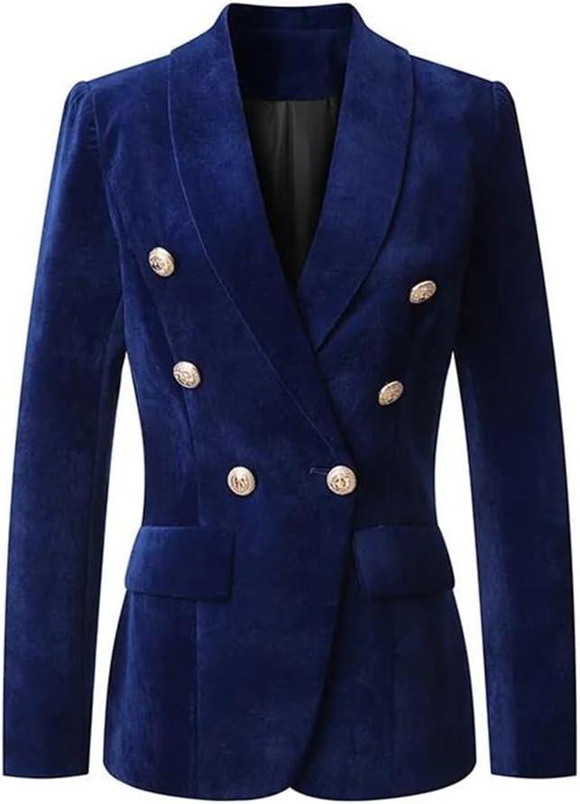 Generic Women's Long Sleeve Blazer Gold ‍Button, ‌Slim Fit Office wear