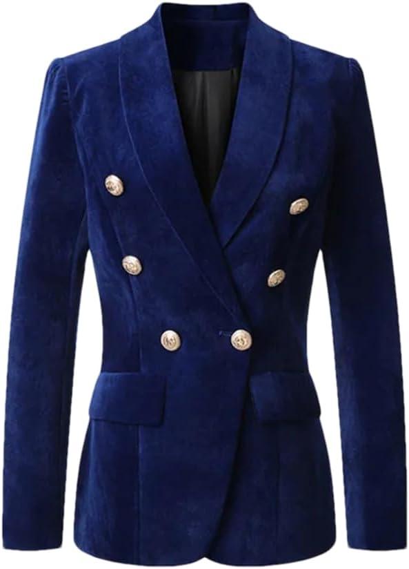 Generic women's Long Sleeve Blazer Gold⁣ Button, Slim Fit Office Wear