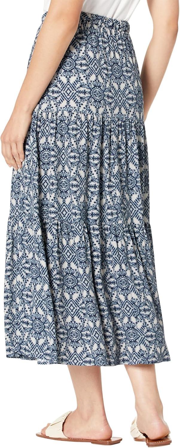 Karen Kane⁢ Women's​ Tiered Midi Skirt: Batik ‍Layers for ⁣Everyday ​Wear