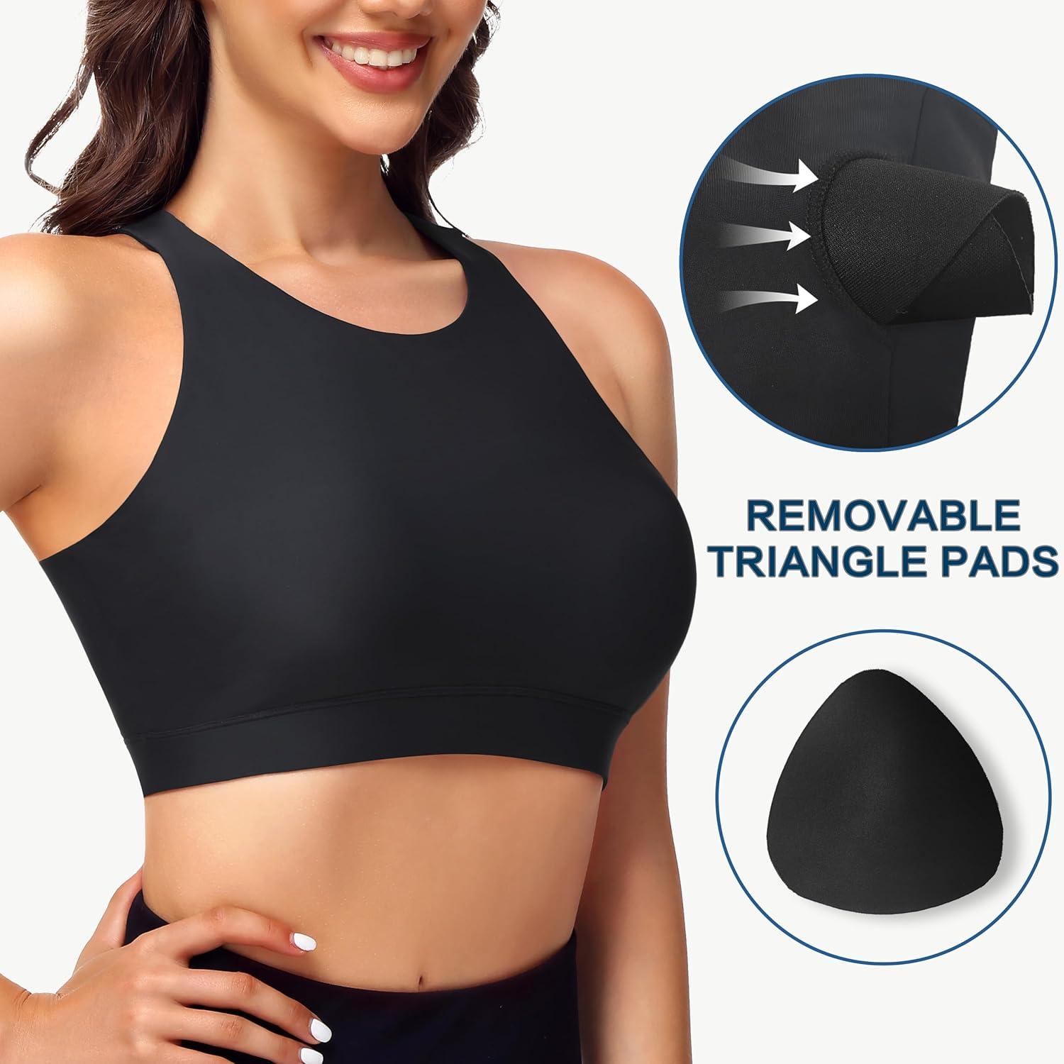 Mivei Women's Sports bra Swim Top: Modest High Neck Everyday Coverage